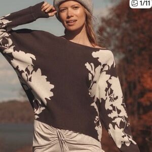 Anthropologie Daily Practice Hazy Daze Floral 
Pullover Sweater, XL. Like new